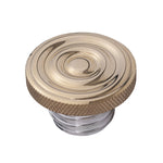 Motone Custom Gas Cap - Brass Rippled Top - Aluminum Thread - Vented
